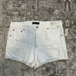 Aeropostale Women's White Distressed Shorts